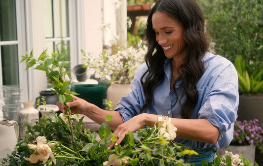 With Love, Meghan Features the Holly Chapple Pillow in Stunning Floral Designs