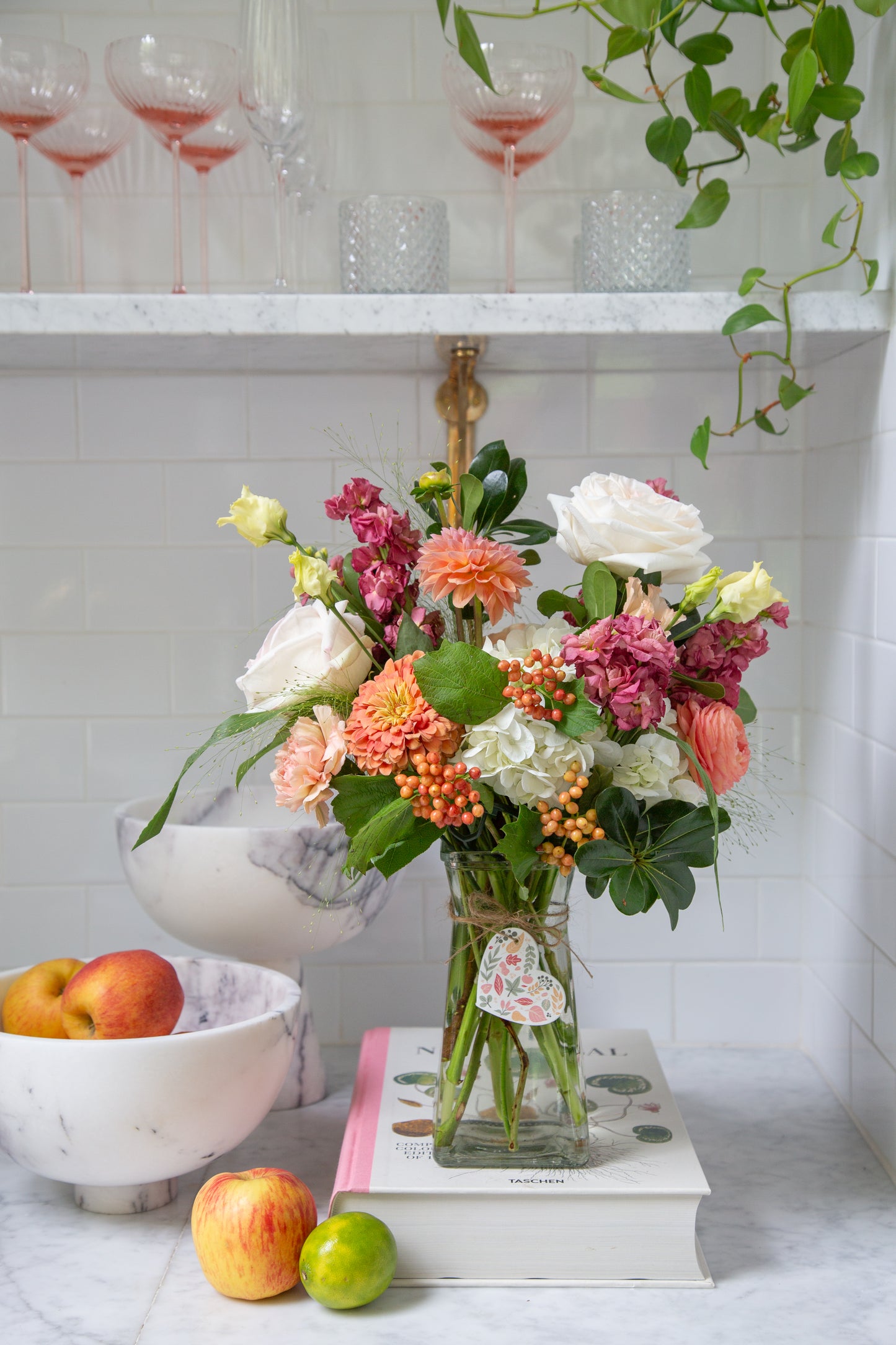 Gathered Square Vase - Harvest Heart