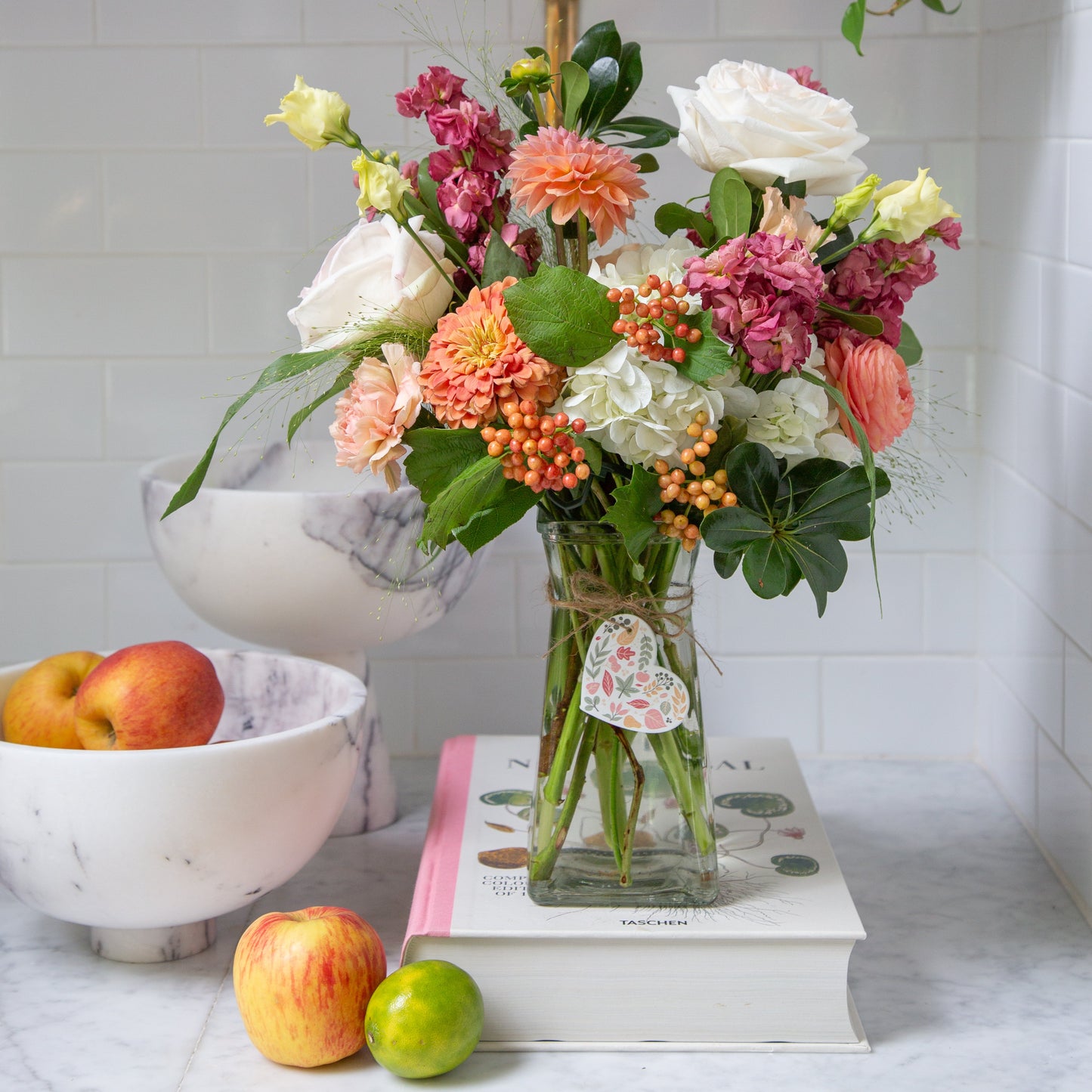 Gathered Square Vase - Harvest Heart