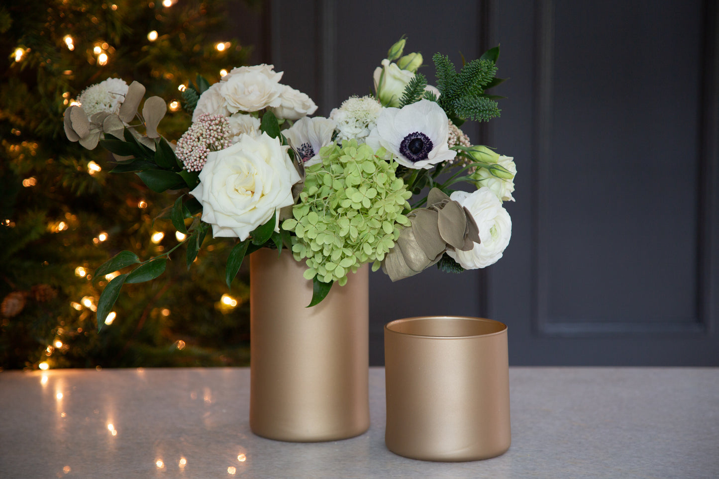 Matte Metallic Gold Cylinder Vase