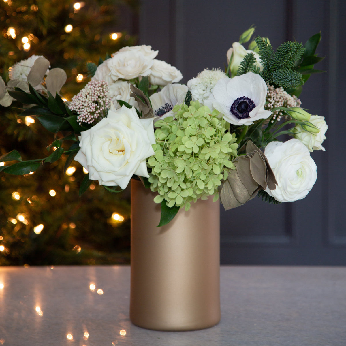 Matte Metallic Gold Cylinder Vase