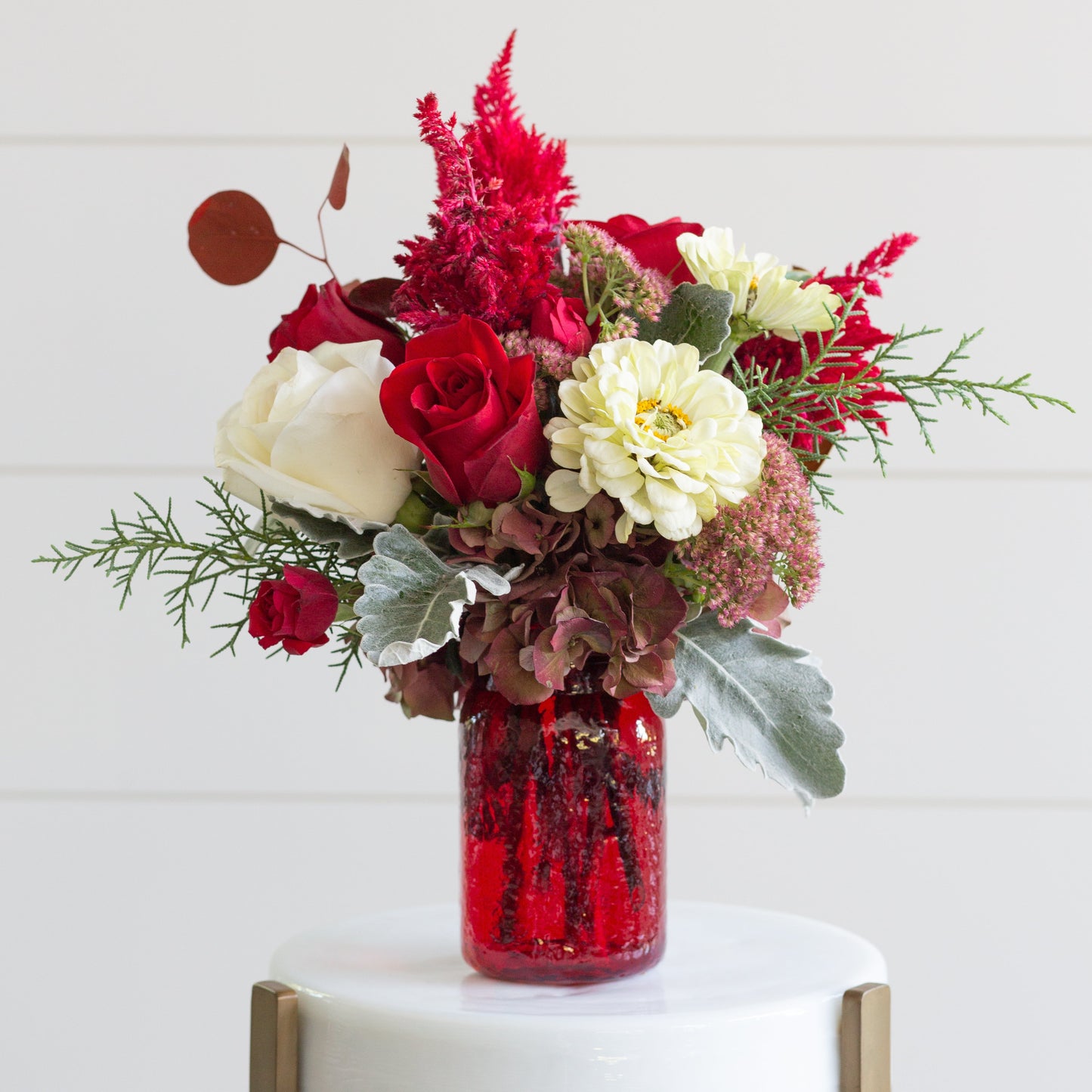 Hammered Glass Jar – Ruby