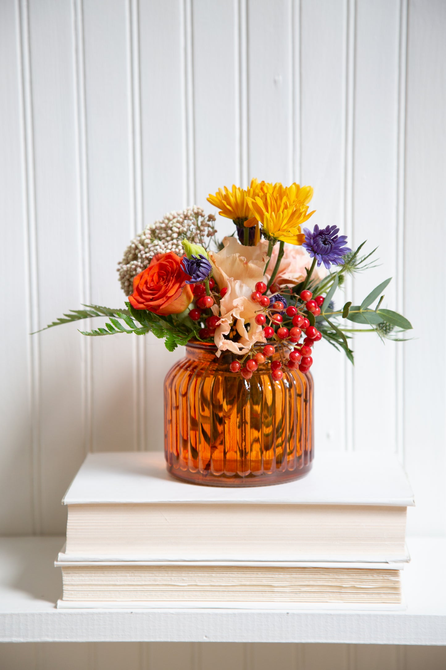 4.125" Ribbed Jar Vase - Marigold