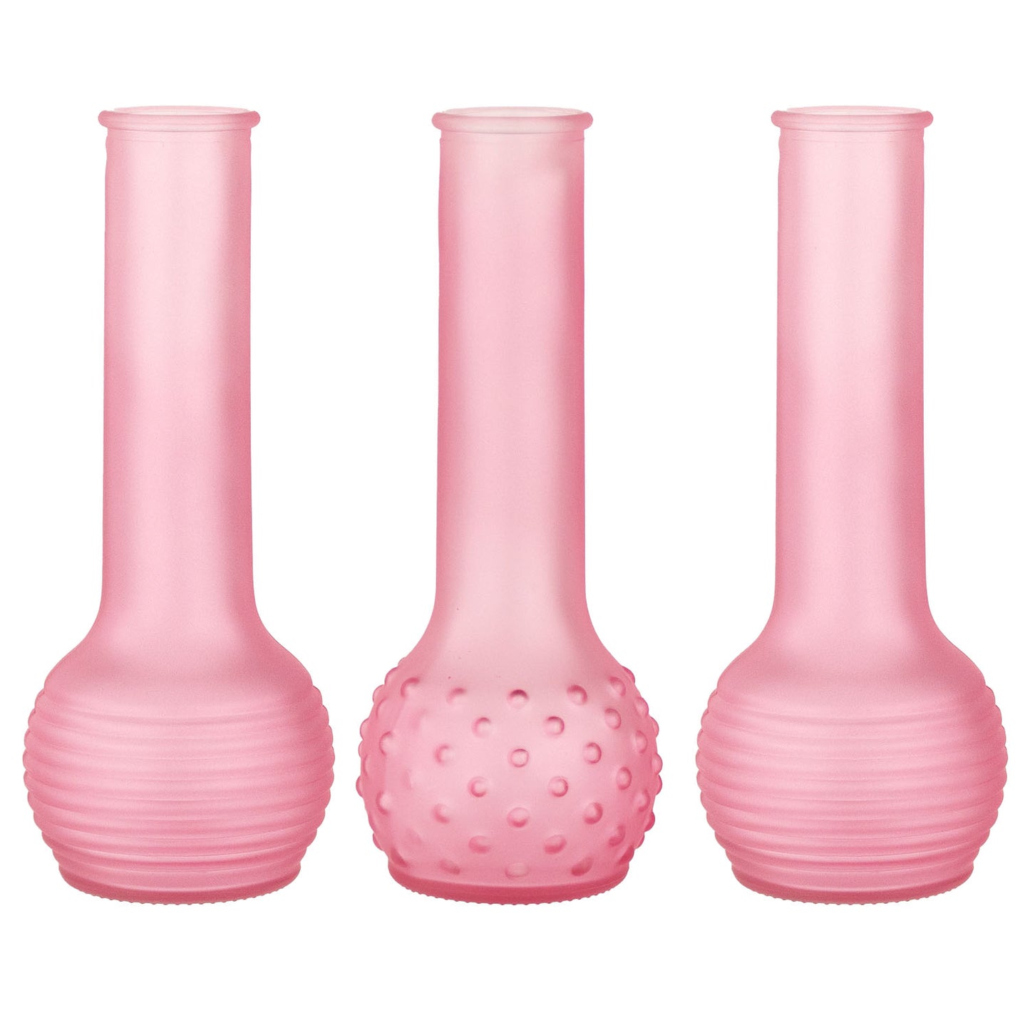 8.5" Dot-Dash Bud Vase – Matte Blush Rose