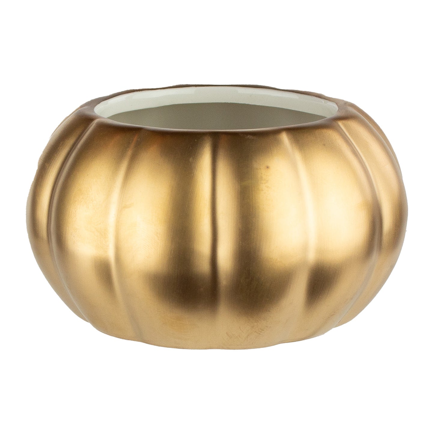 Pumpkin Vase – White, Butterscotch, Matte Gold & Matte Black | 5" |
