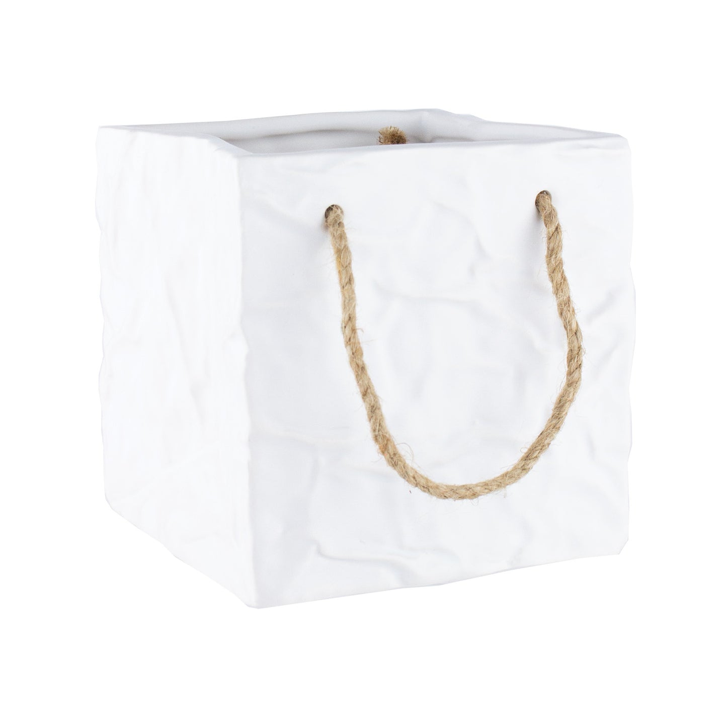 Ceramic Paper Bag - Matte White