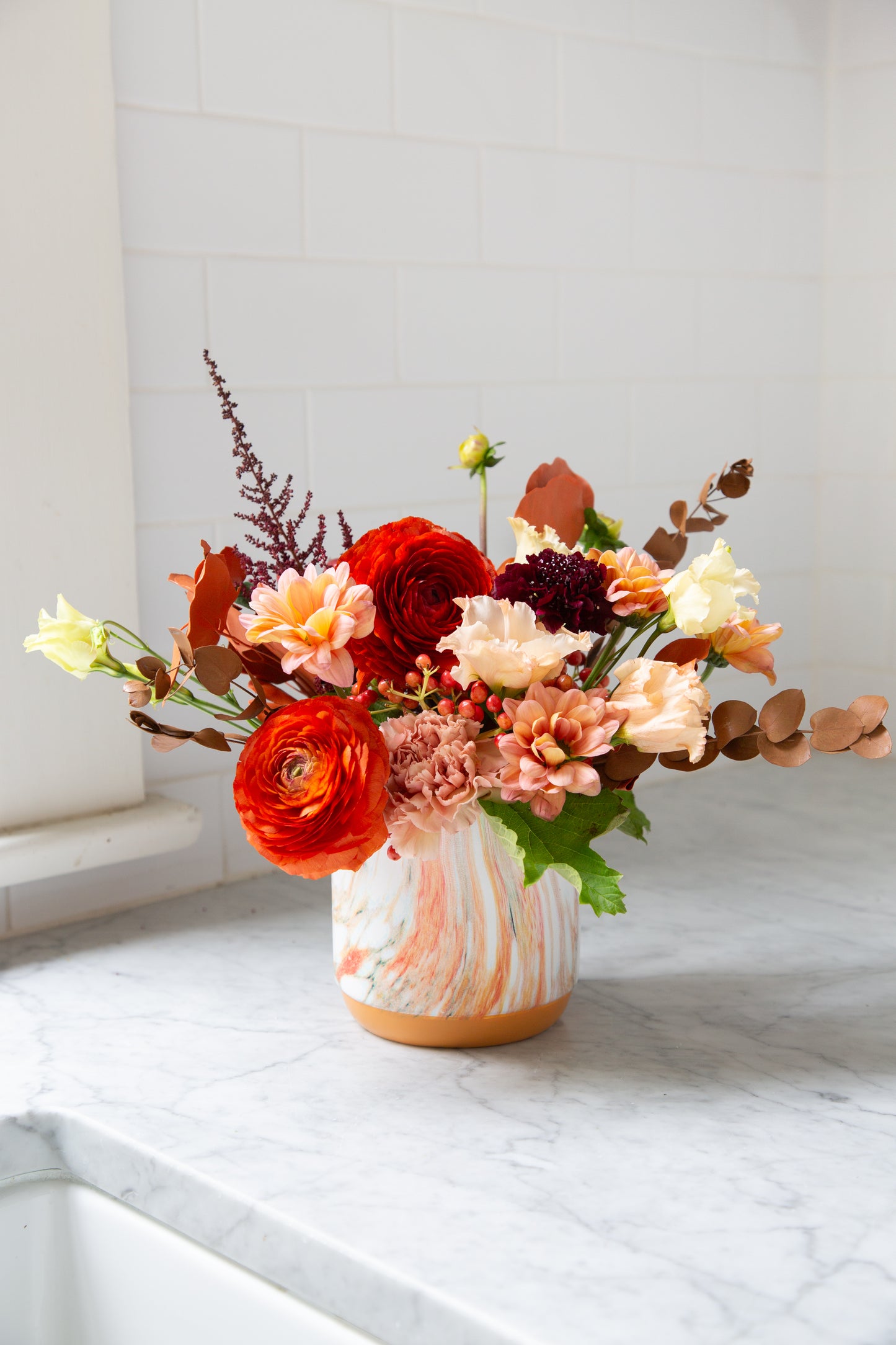 Posy Planter - Saffron Marble