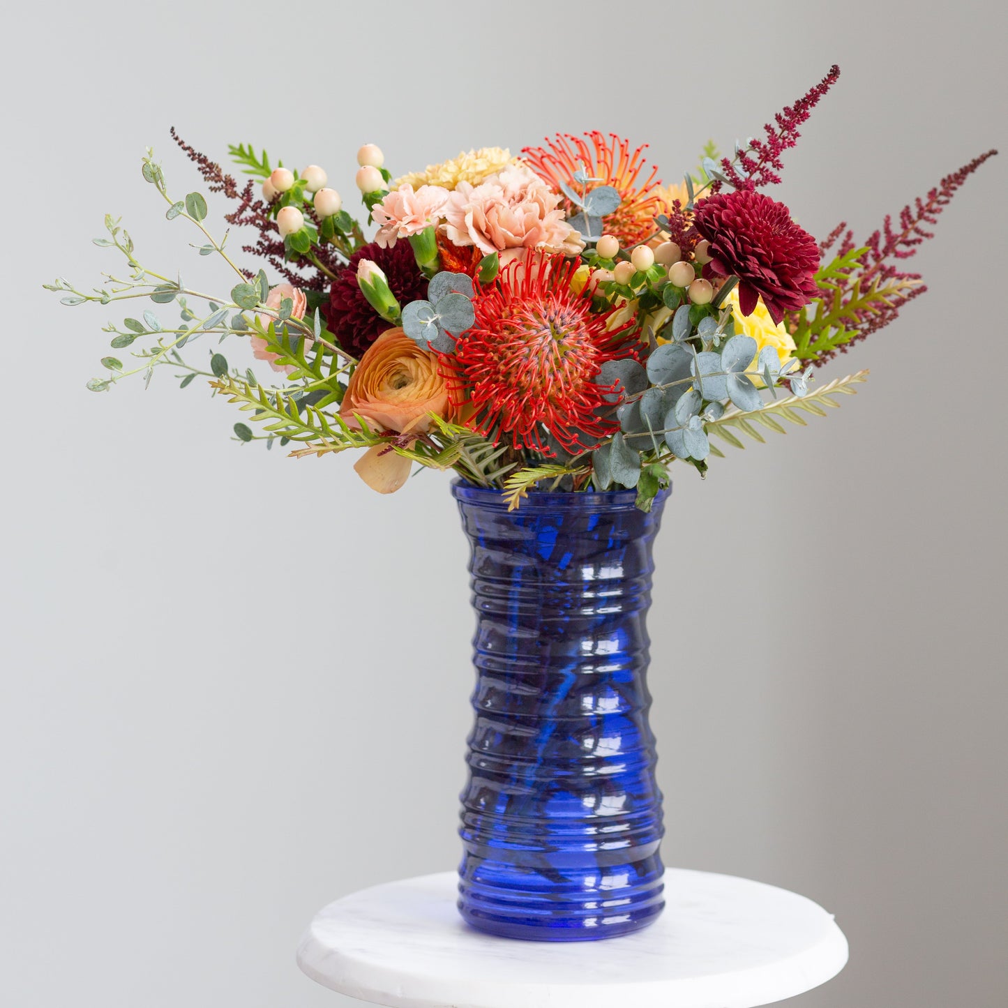 Textured Rose Vase 9.75" - Cobalt Blue - Vase Assortment