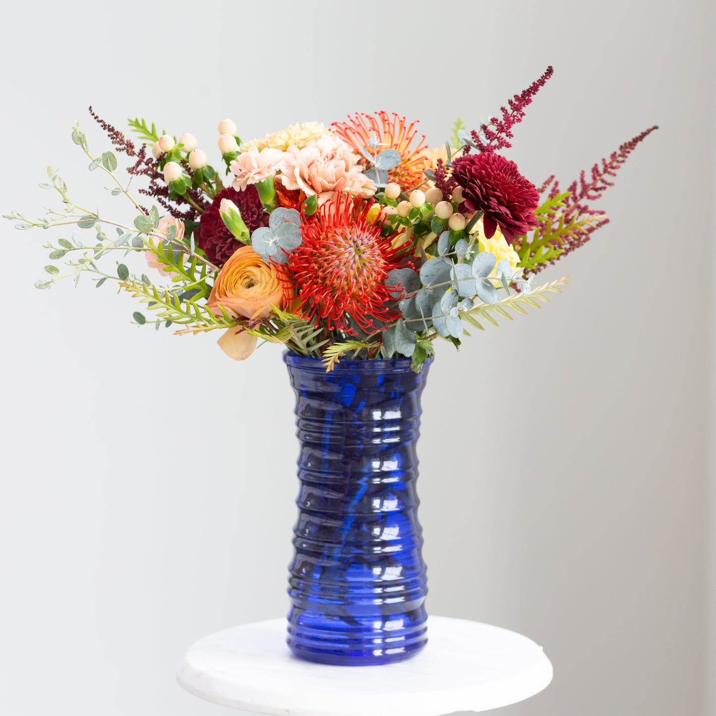 Textured Rose Vase 8.5" - Cobalt Blue - Vase Assortment