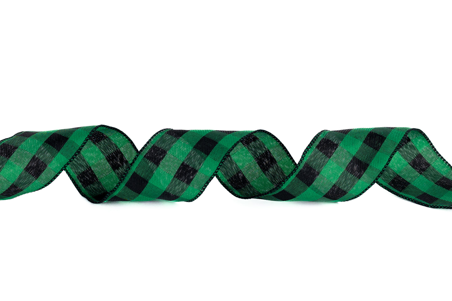 Buffalo Plaid Ribbon – #9 (50 Yards) Green/Black