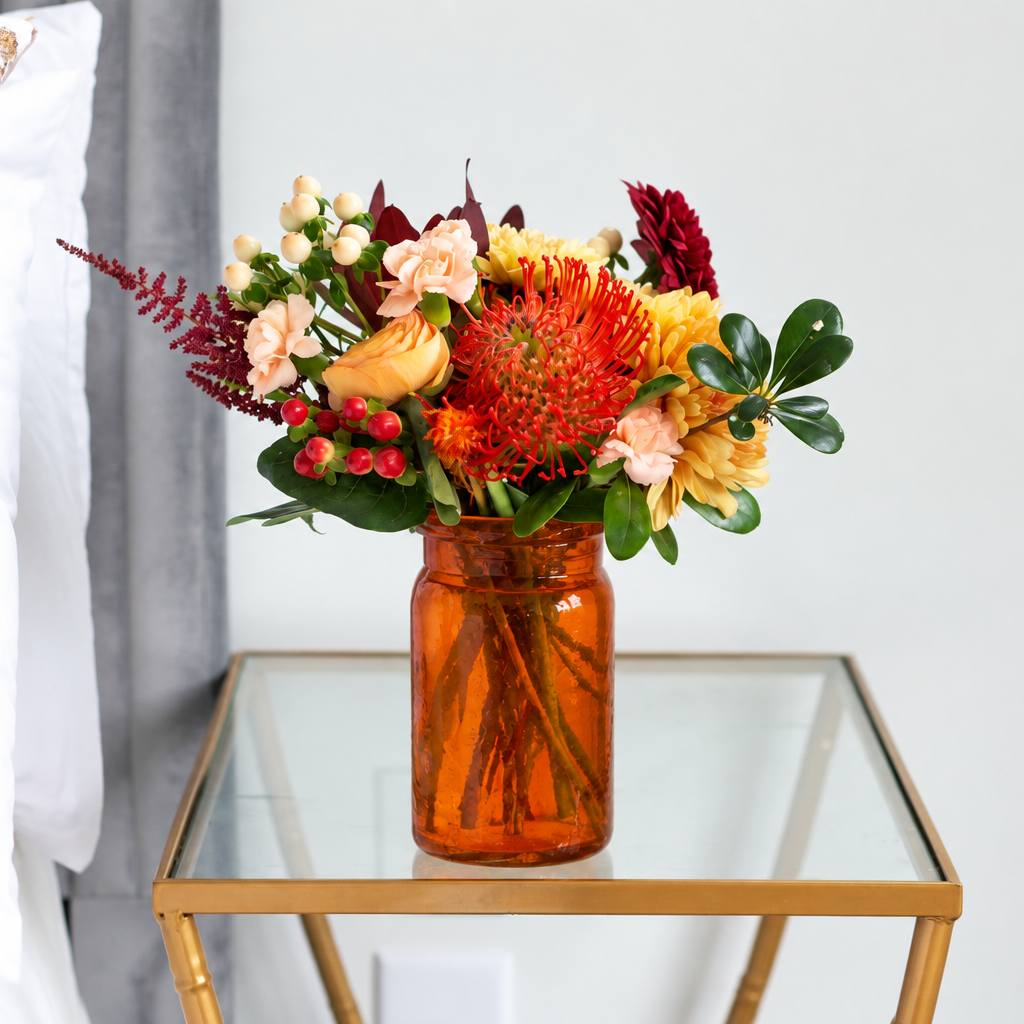 6 1/2" Hammered Jar - Russet Orange