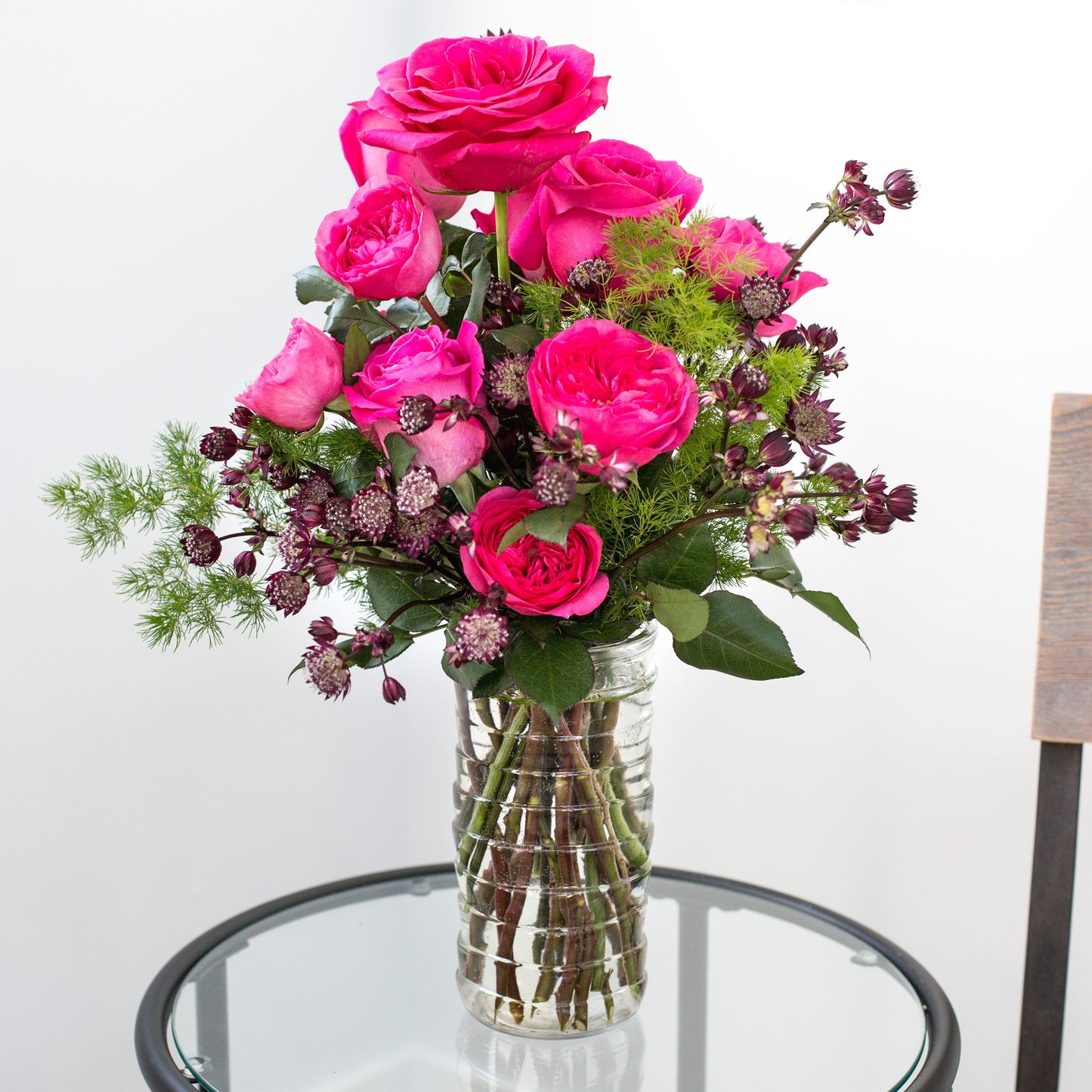 8.5" Clear Textured Rose Glass Vase Assortment