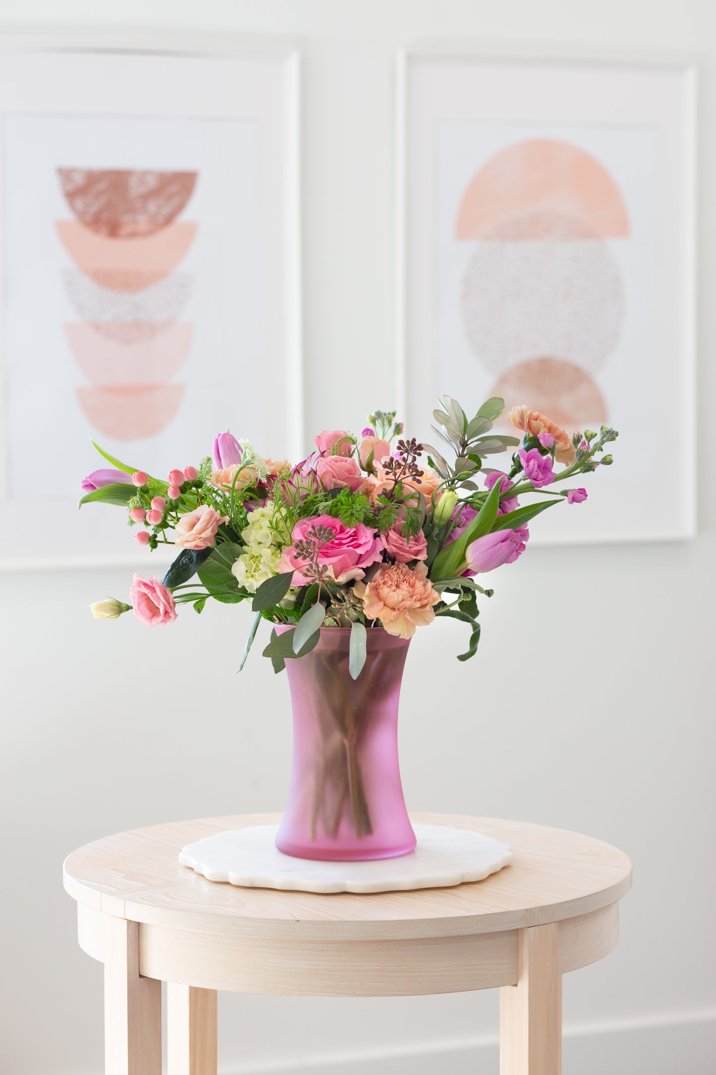 Gathering Vase 8" - Matte Blush Rose