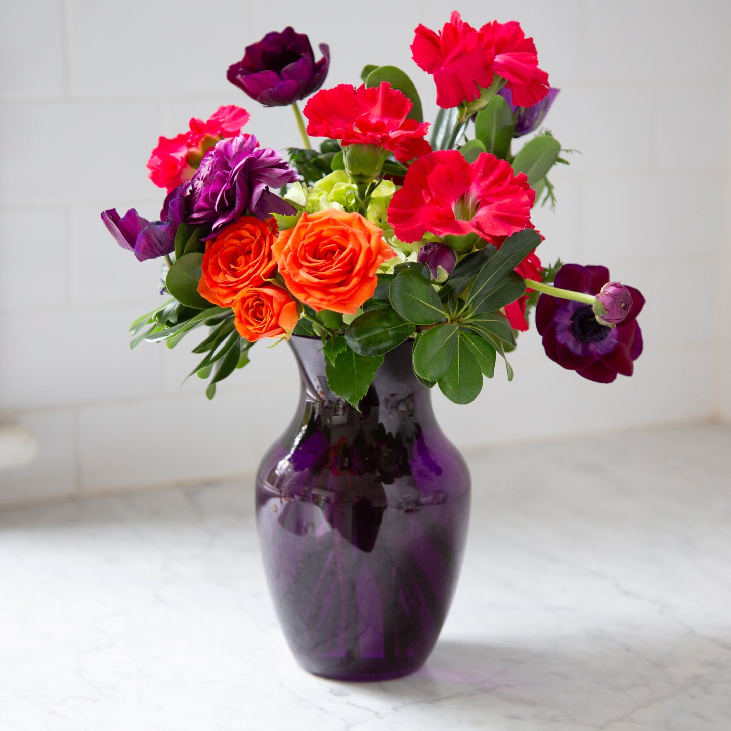 8" Rose Vase - Purple Passion