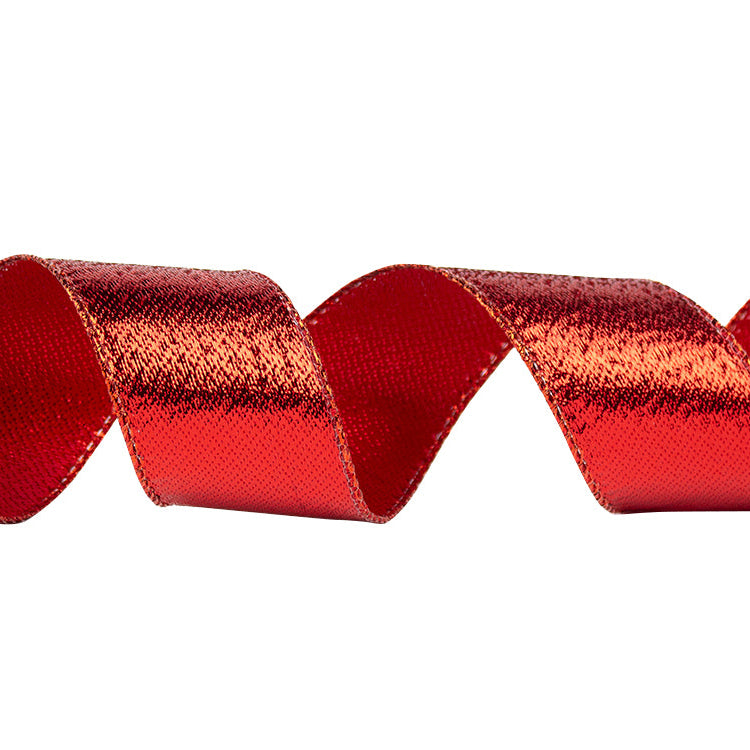 Wired Shimmer Ribbon – #9 , Red (50 Yards)
