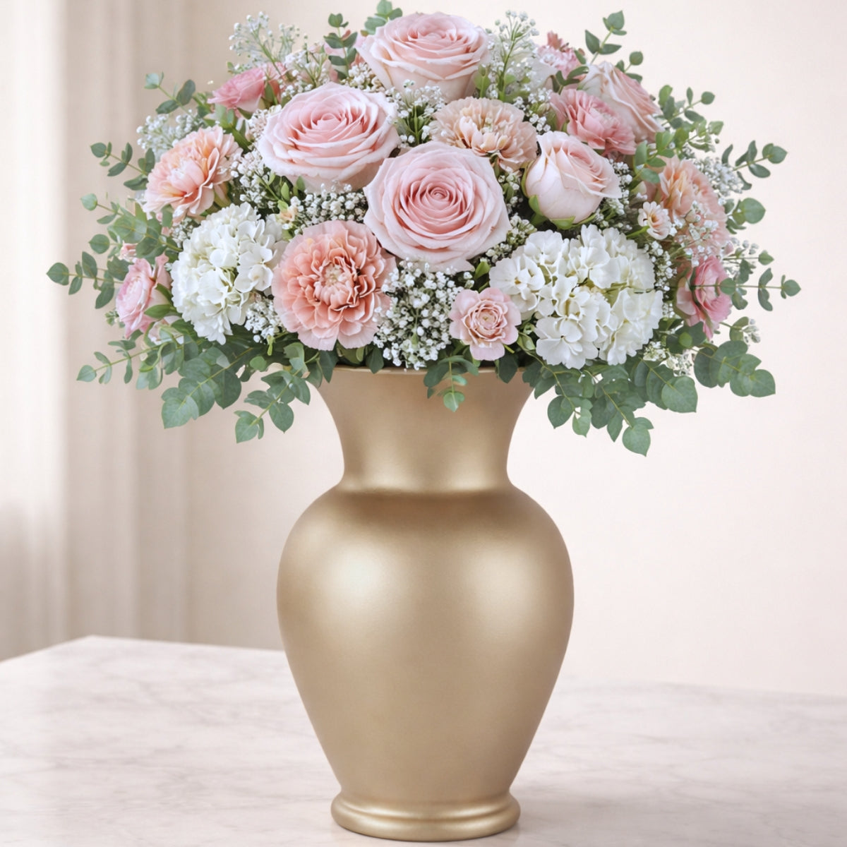 8 3/4" Classic Urn – Matte Metallic Gold
