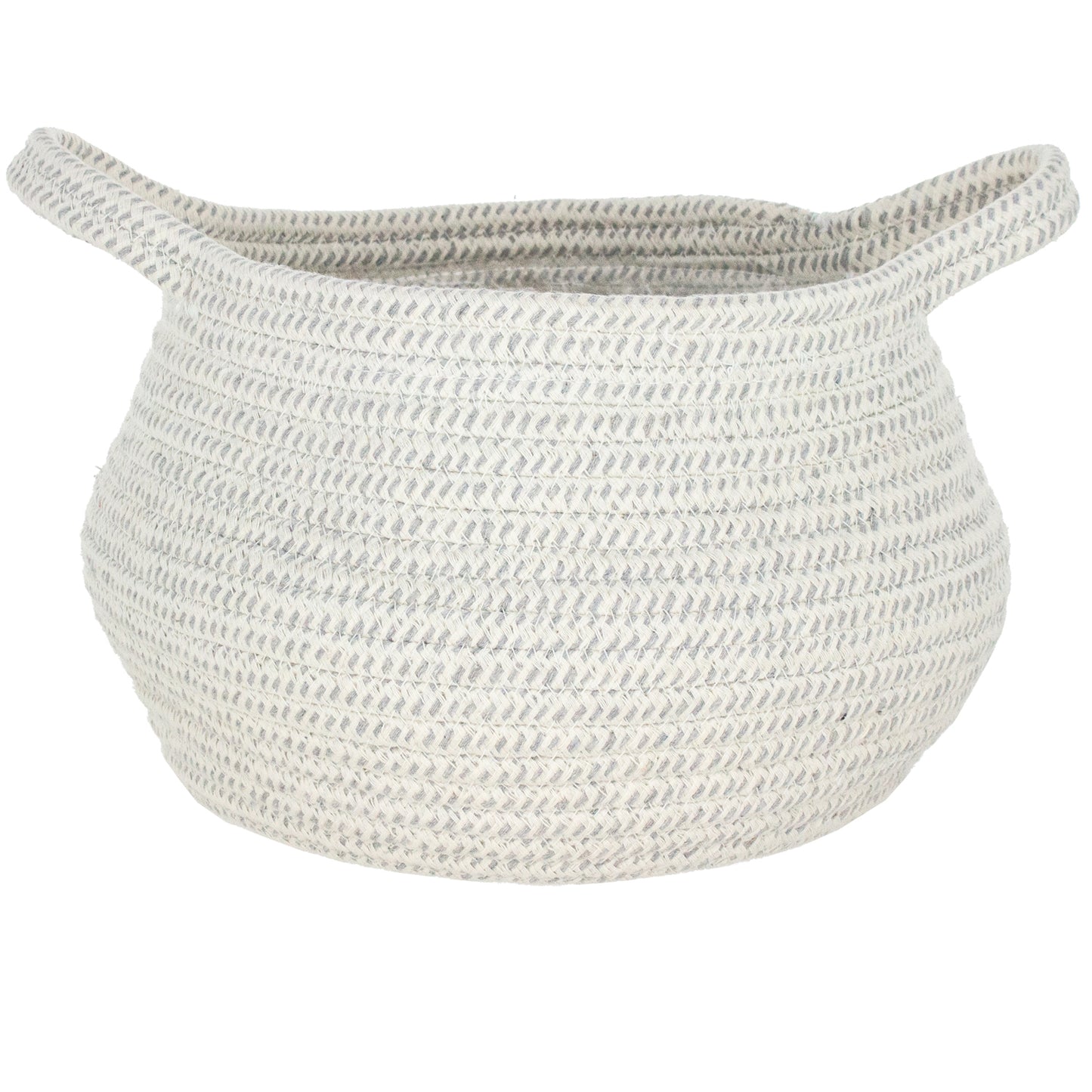 Cable Basket in Heathered Grey