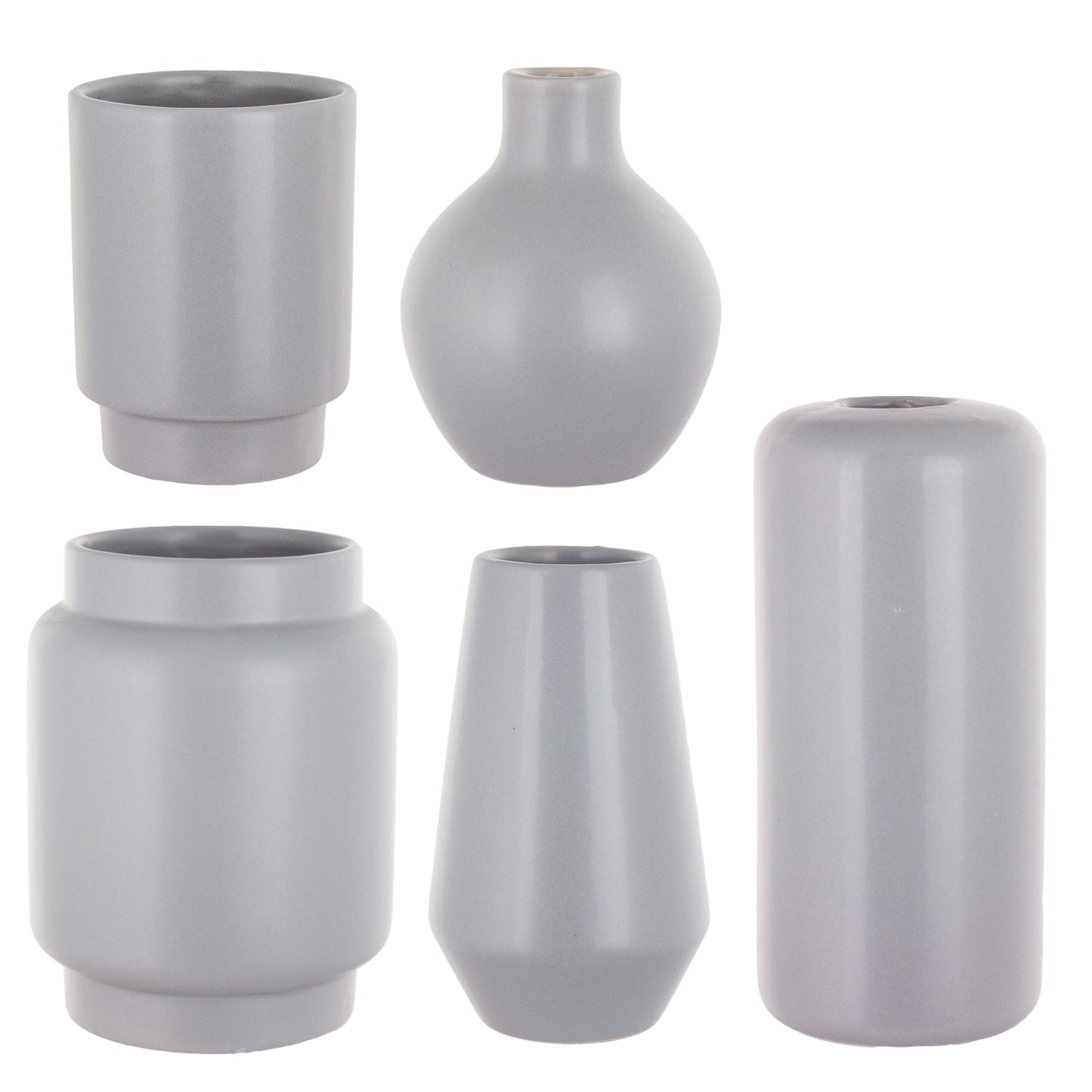 Holly Chapple Mod Bauble Bud Vase Assortment - Dove Gray