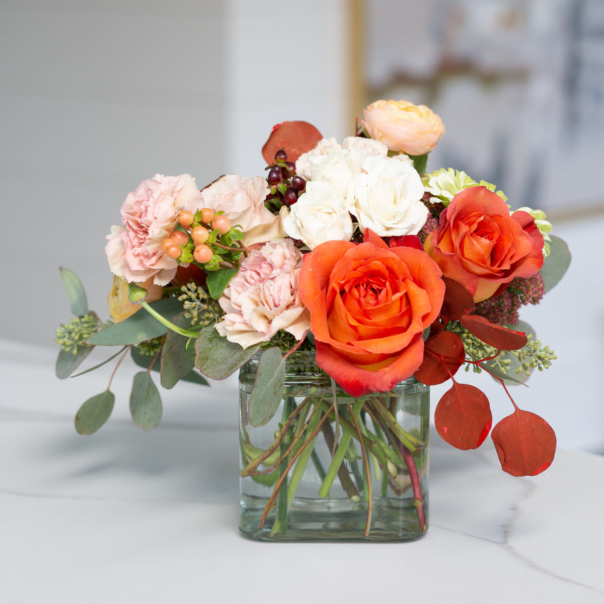 Square Glass Flower Vase