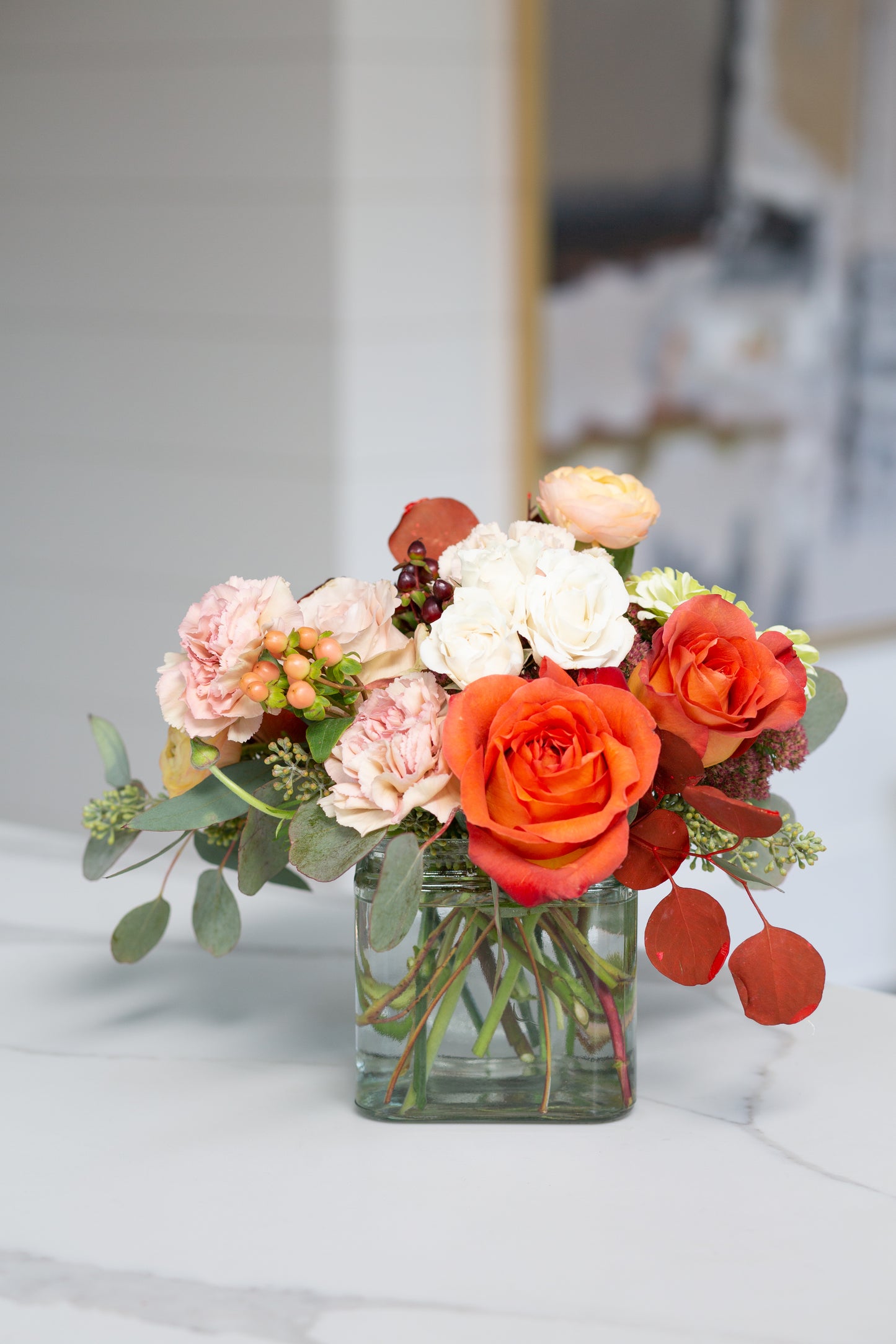Square Glass Flower Vase