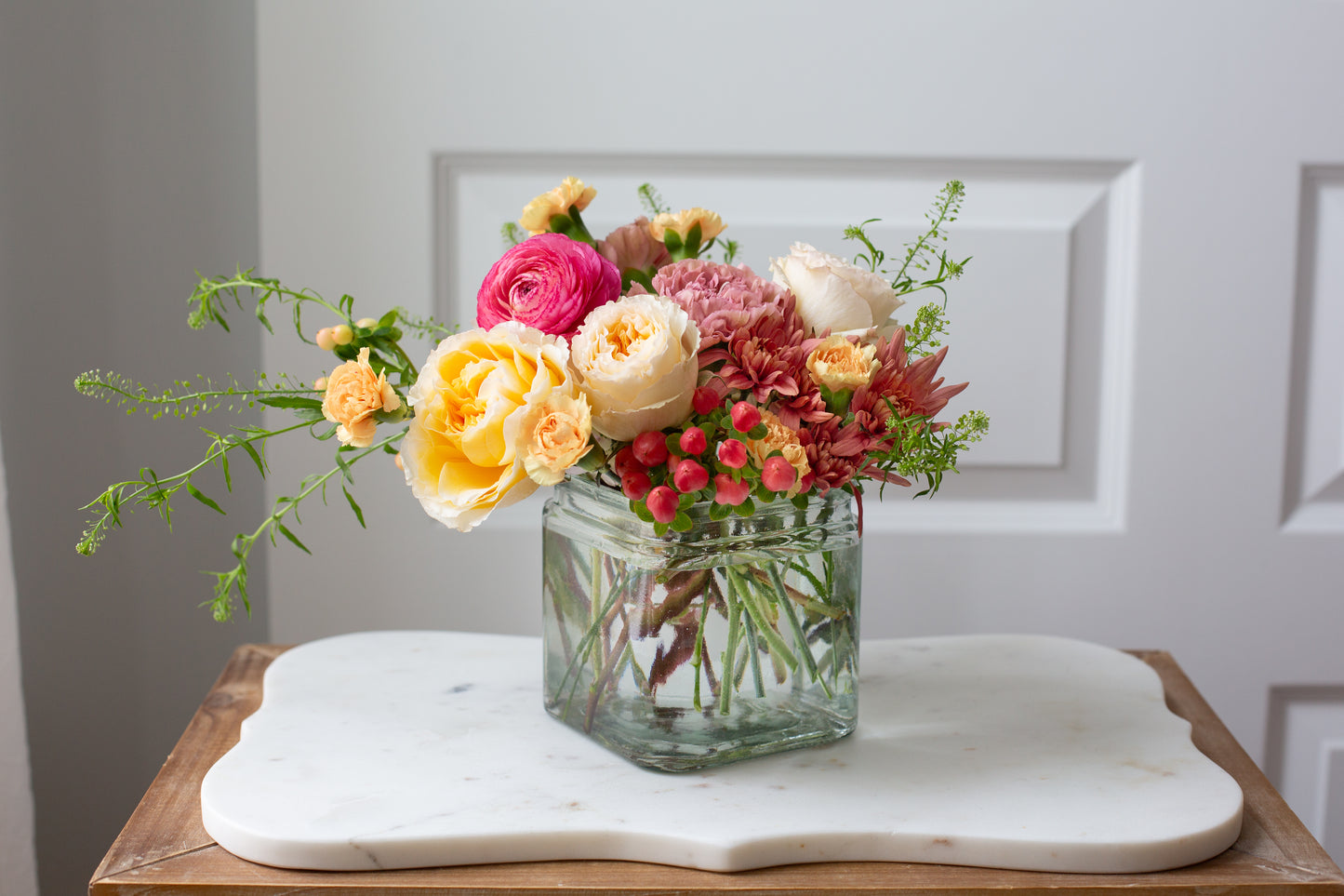 Square Glass Flower Vase