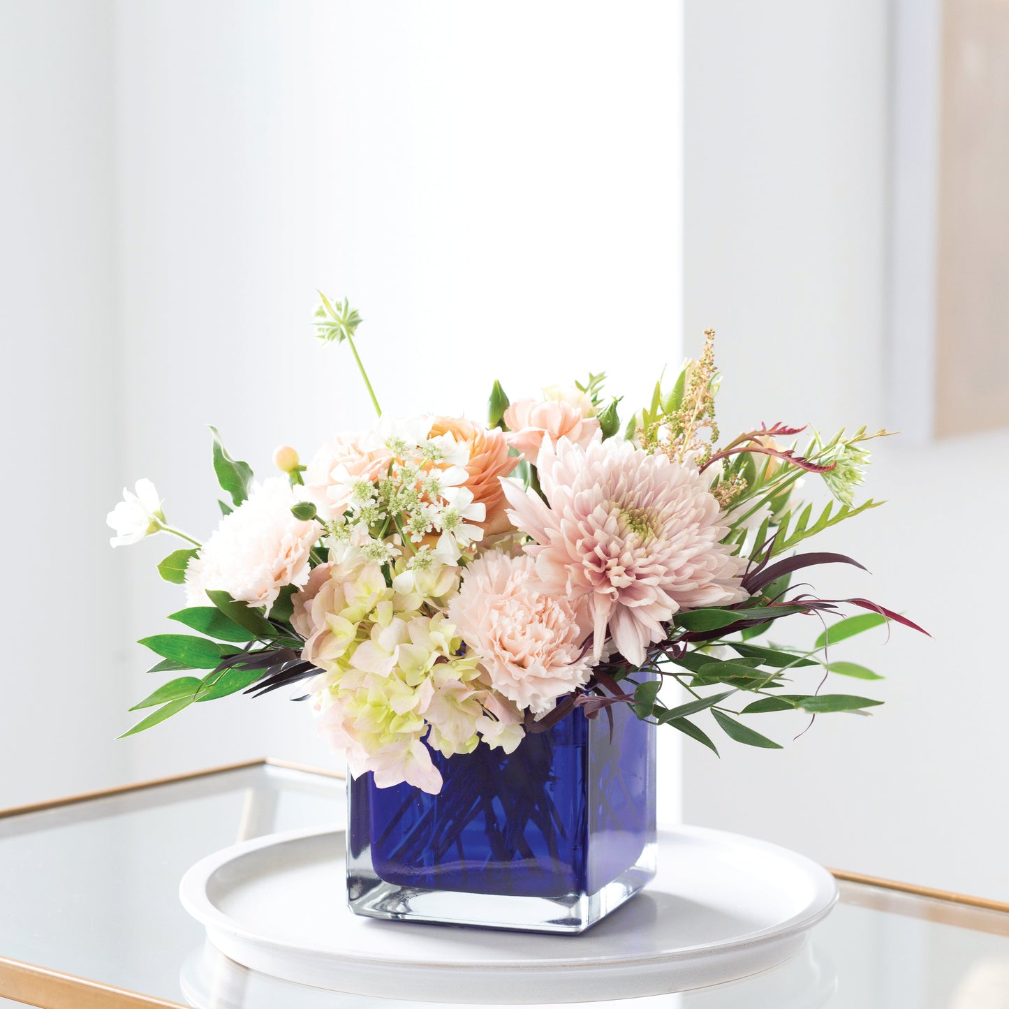 Colored Square Glass Vase