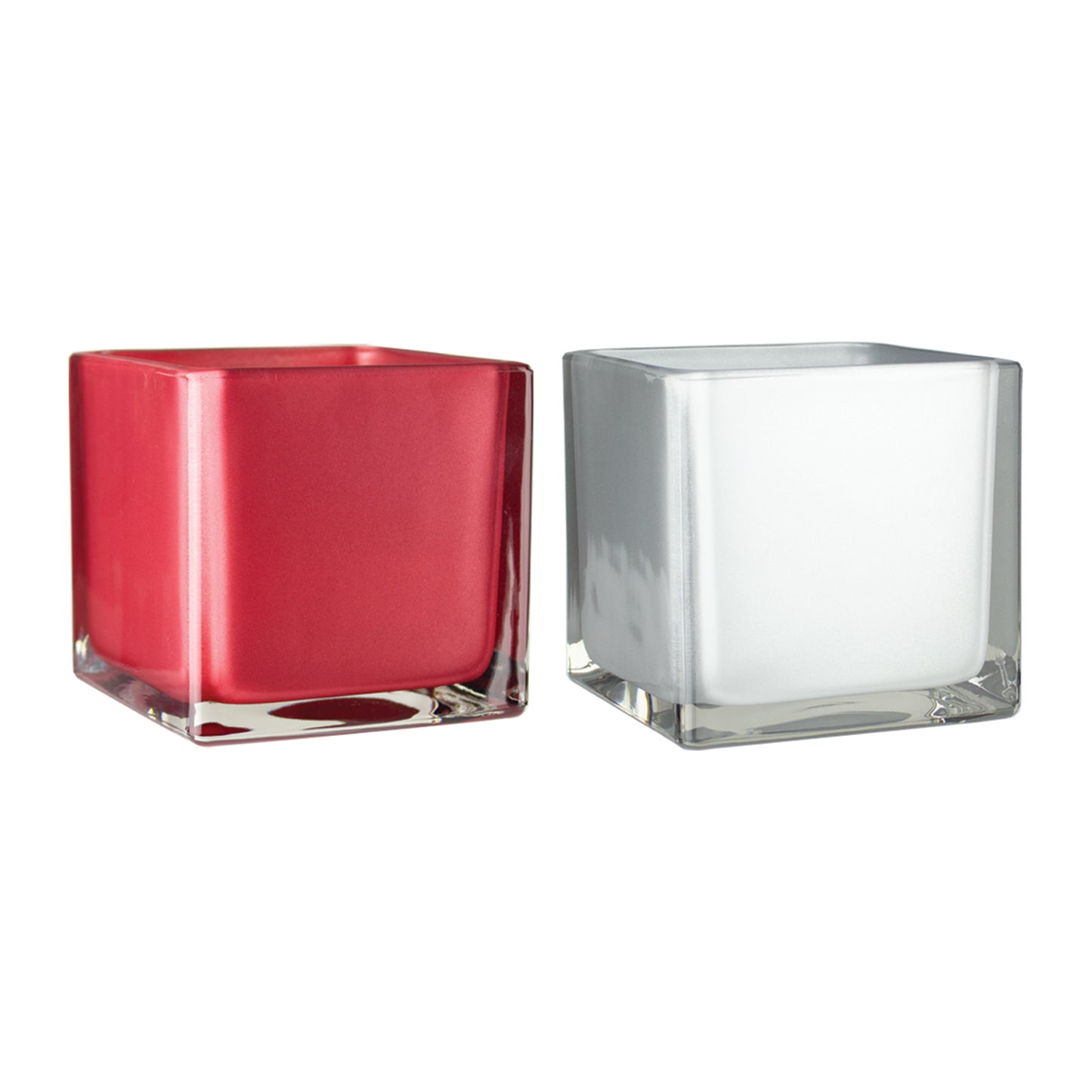 Holiday Peppermint Square Vase – 4" and 5"