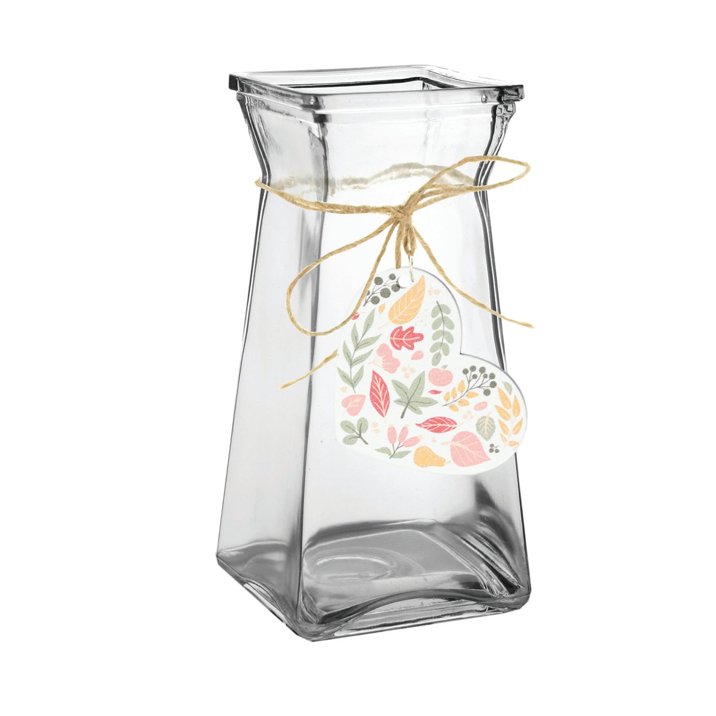 Gathered Square Vase  - Harvest Heart