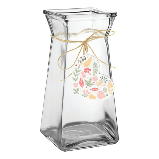 Gathered Square Vase  - Harvest Heart