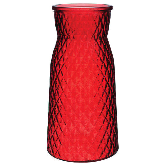 9.75" Diamond Cinch Vase – Ruby