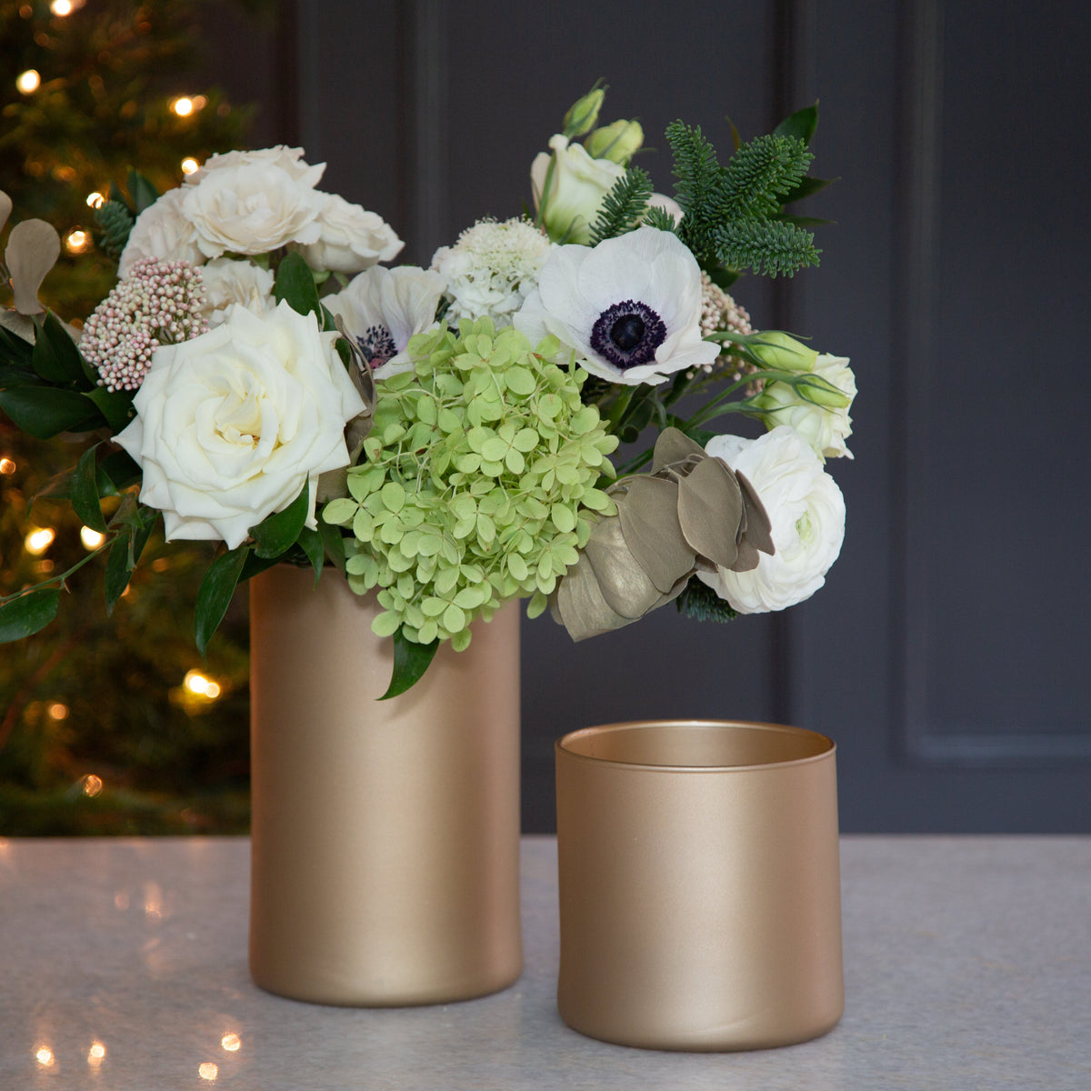 Matte Metallic Gold Cylinder Vase 5 x 5 / Single