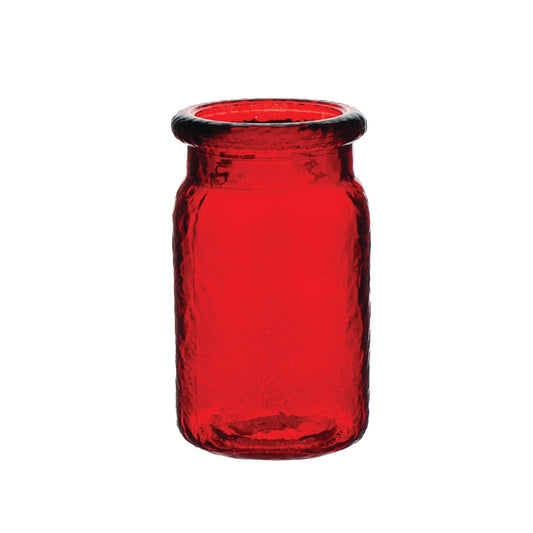 Hammered Glass Jar – Ruby