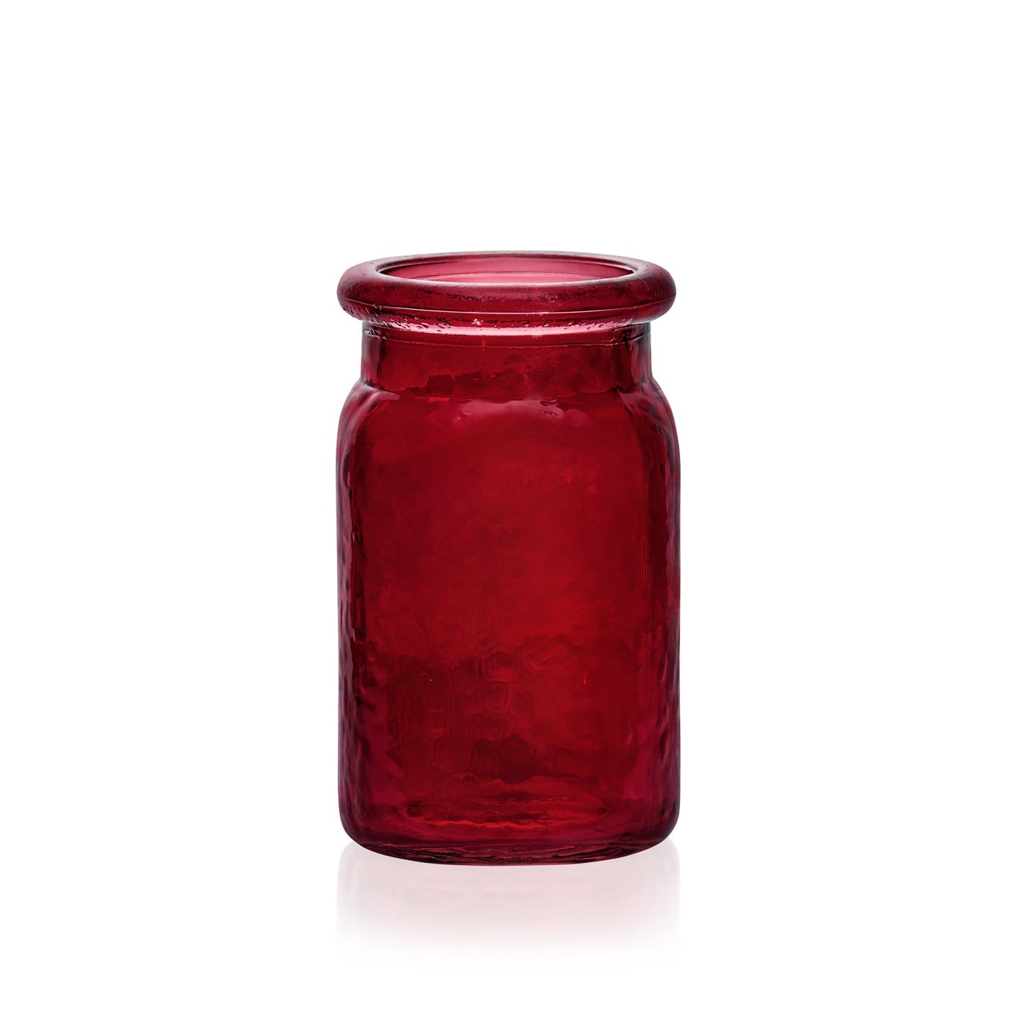 5 1/2" Hammered Jar - Cranberry