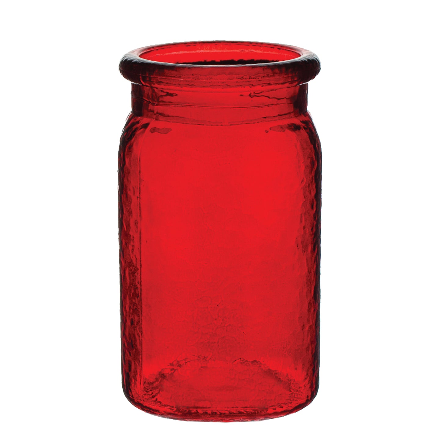 Hammered Glass Jar – Ruby