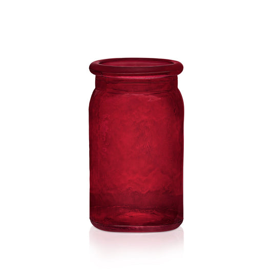 6 1/2" Hammered Jar - Cranberry