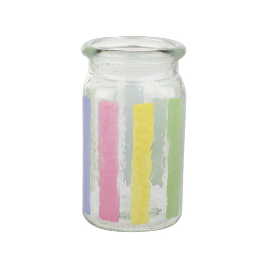 6 1/2" Hammered Jar - Painted Pastels