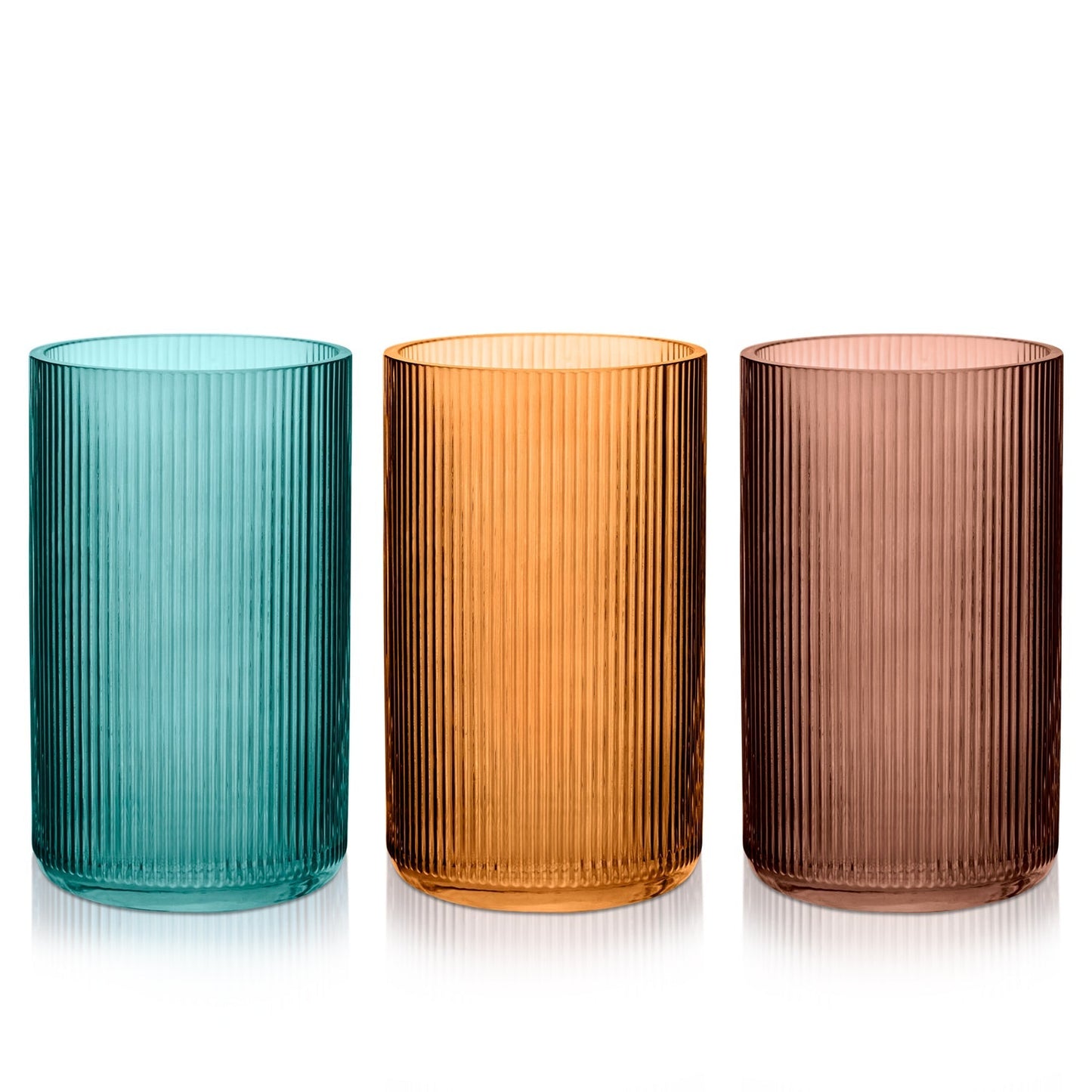 4.24" x 7.75" Ribbed Cylinder Vase - Case of 6