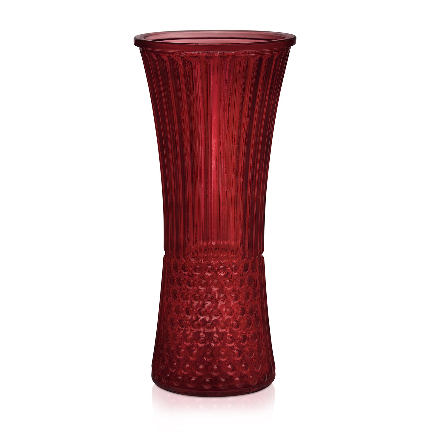 11.625" Tall Glass Vase - Ruby
