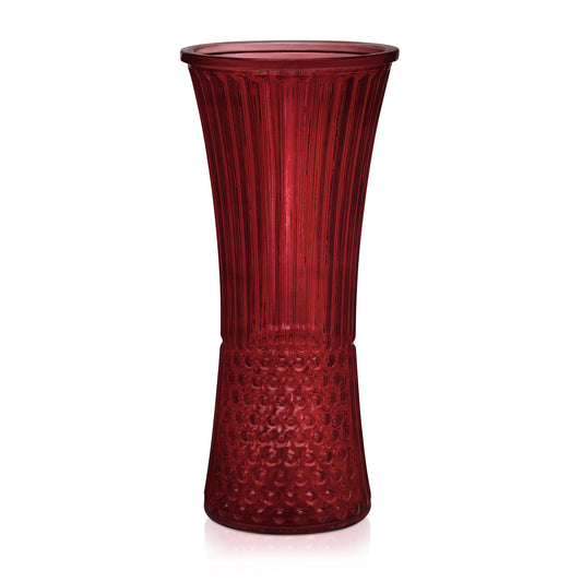 Tall Glass Vase -- Ruby 11.625"
