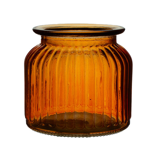 4.125" Ribbed Jar Vase - Marigold