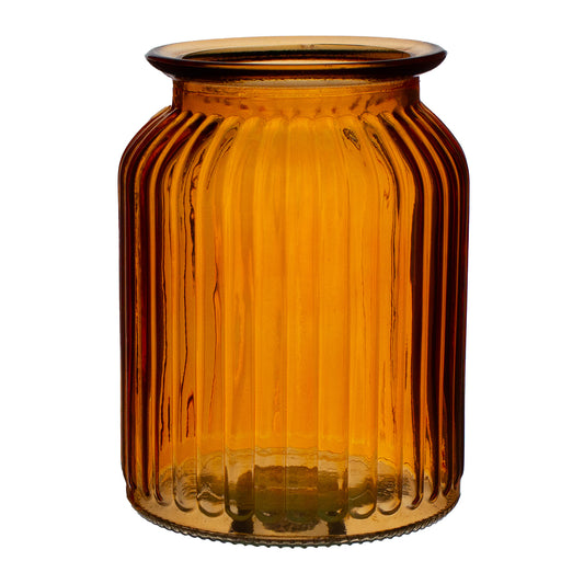 5.75" Ribbed Jar Vase - Marigold
