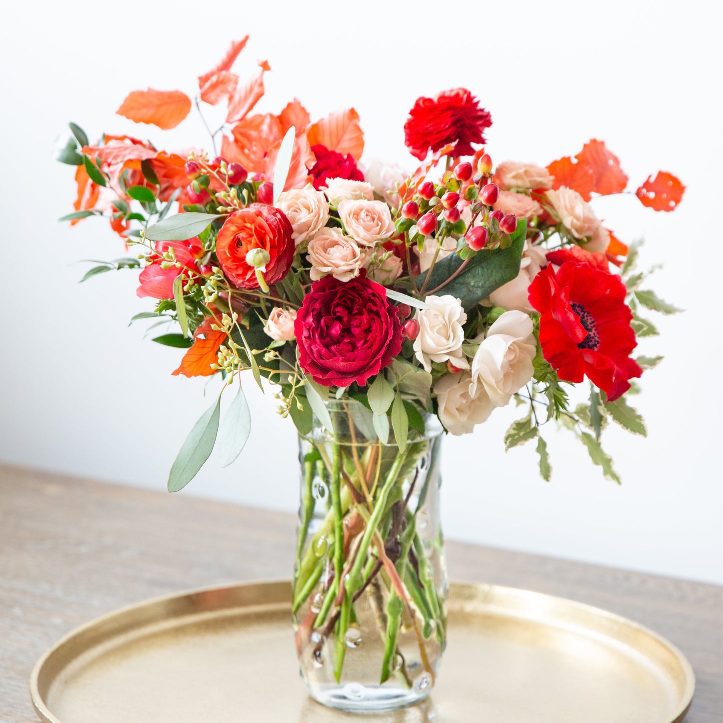 8.5" Clear Textured Rose Glass Vase Assortment