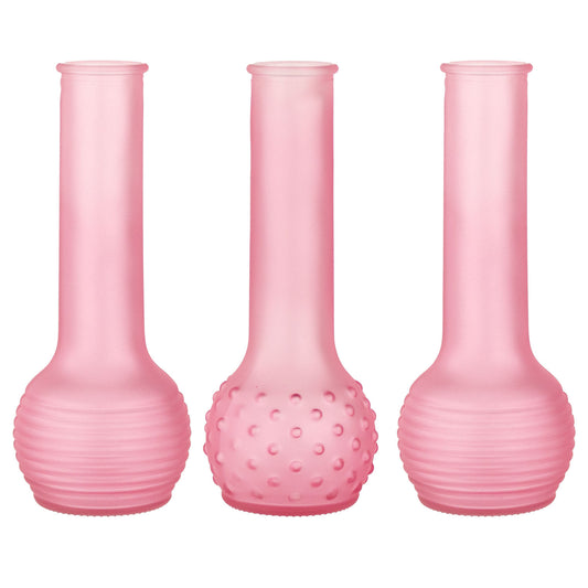 8.5" Dot-Dash Bud Vase – Matte Blush Rose