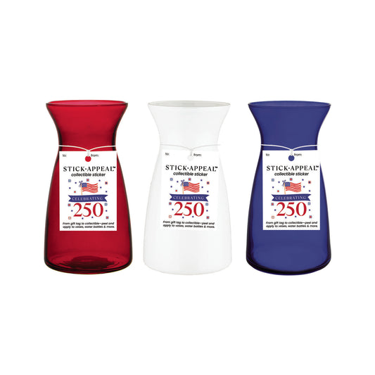 6 3/8" Vibe Vase - Patriotic Assortment w/ Stick Appeal