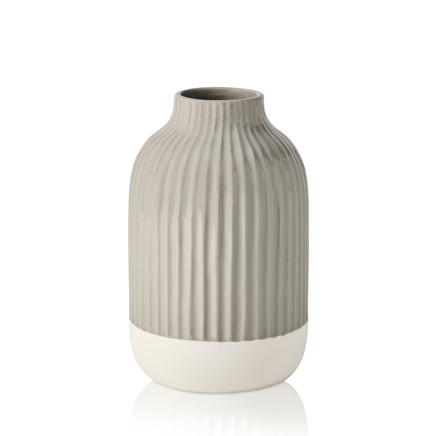5" x 8" Ceramic Ribbed Bouquet Vase - Case of 6