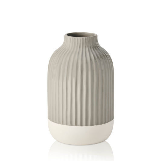 5" x 8" Ceramic Ribbed Bouquet Vase - Case of 6