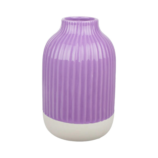 5" x 8" Ceramic Ribbed Bouquet Vase - Lavender Shine
