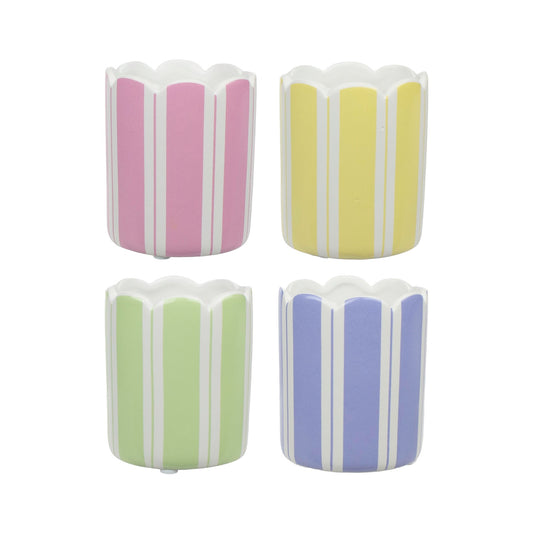 3" Scalloped Edge Ceramic - Painted Pastels