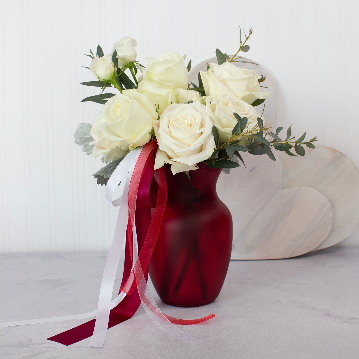 8" Rose Vase – Ruby Frost