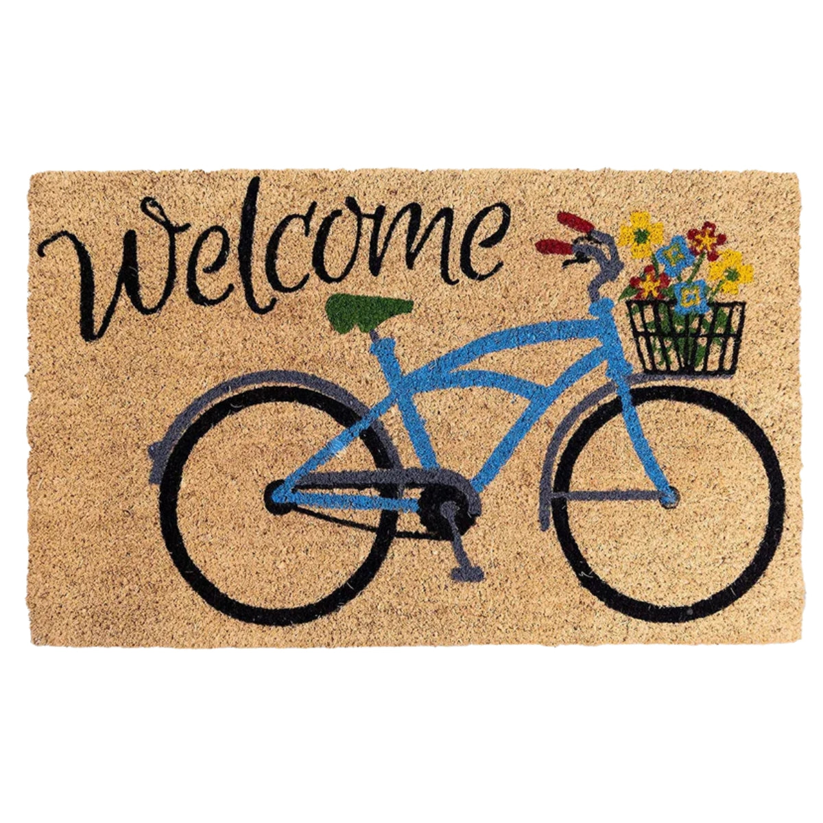 Welcome Bike with Flowers Doormat
